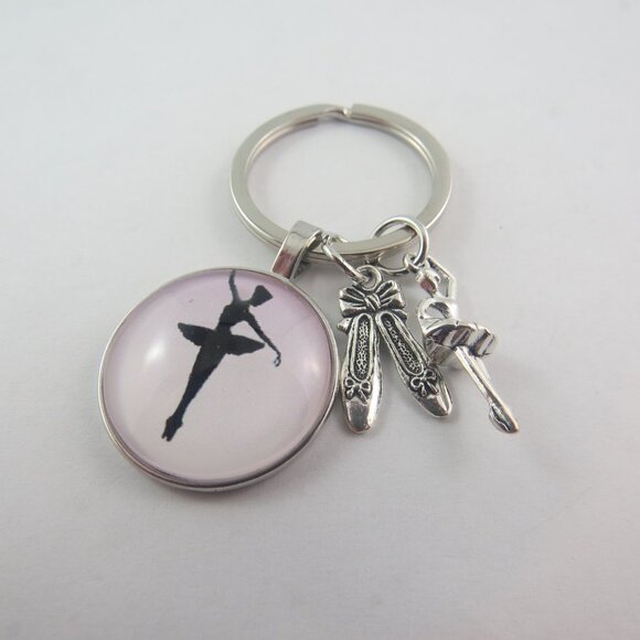 Ballet Keychain Ballerina Key Ring Dance Charm Gift for Dancer Ballet Lover Bag - Picture 3 of 4